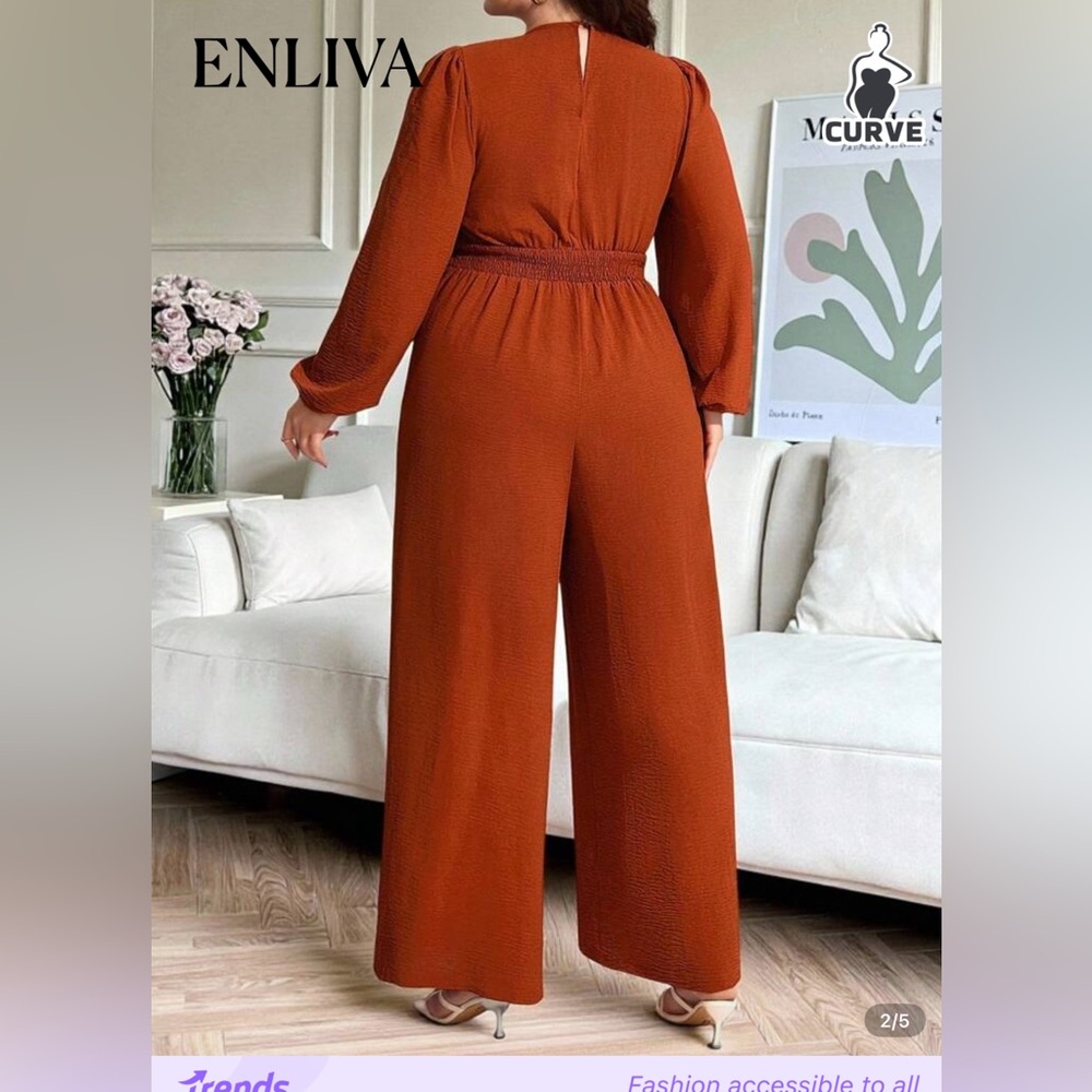 Plus Front Tie Knot Jumpsuit - Picture 3 of 4